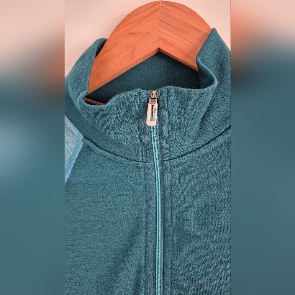 Smartwool Teal Half-Zip Merino Pullover - Picture 2 of 9